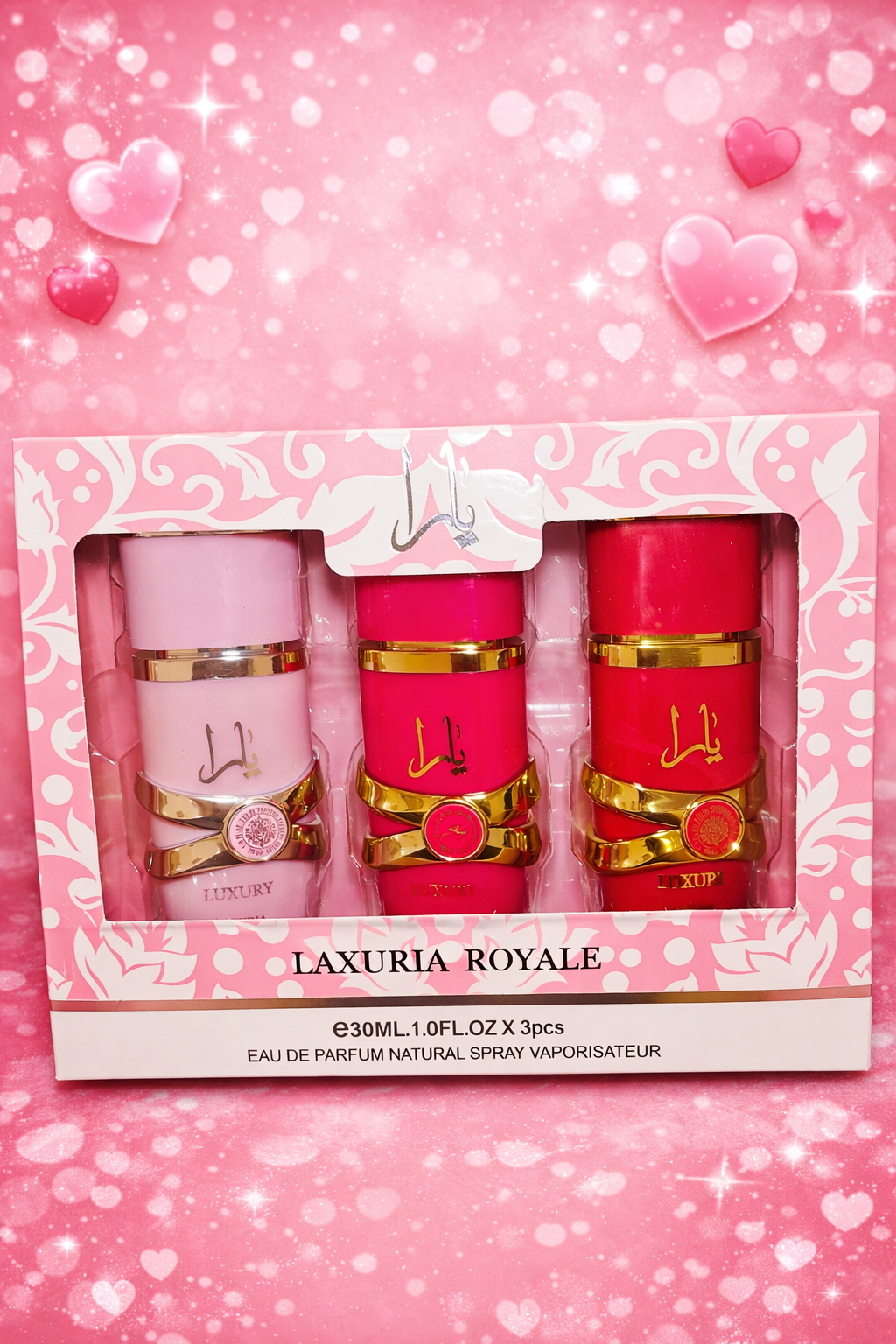 🌸 Coffret Parfum Yara Laxuria Royale – Set 3 pièces🌸