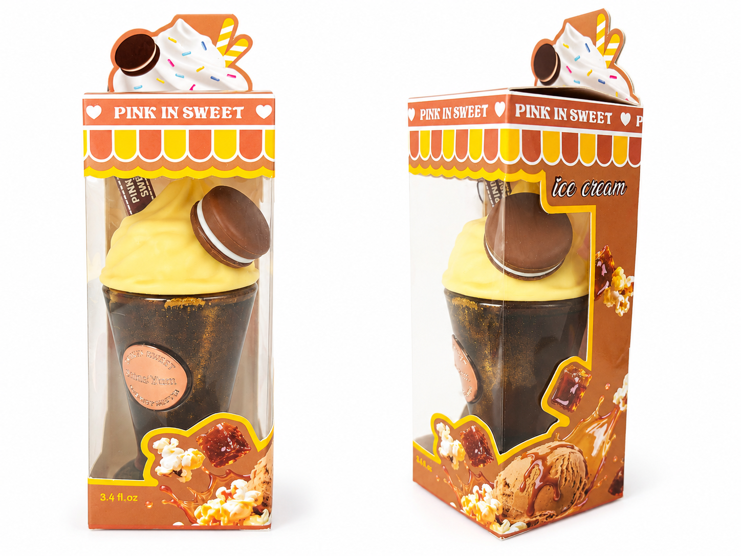 Brume Parfumée Scintillante Ice Cream – Chocolat, Caramel & Popcorn 🍫🍿✨