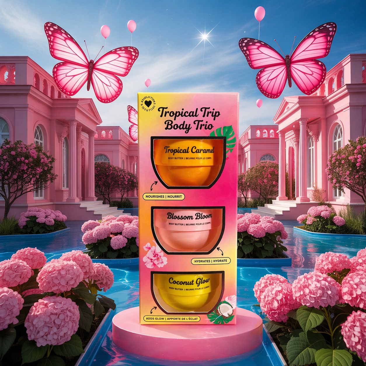 🦋 Tropical Trip Body Trio – Coffret Corps Hydratant🦋