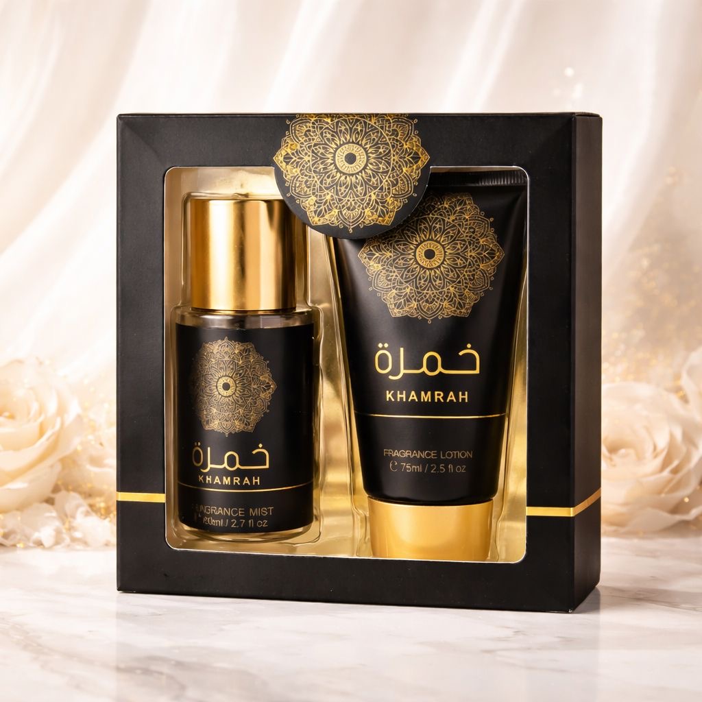 Coffret Khamrah – Brume Parfumée & Lotion Parfumée🖤💛