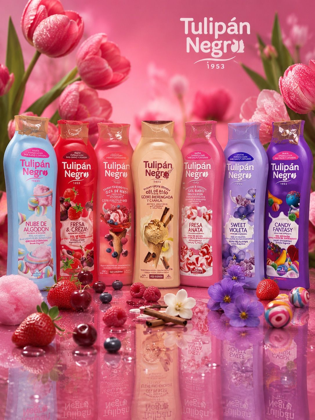 Gel douche Tulipan Négro🩷❤️💛🧡